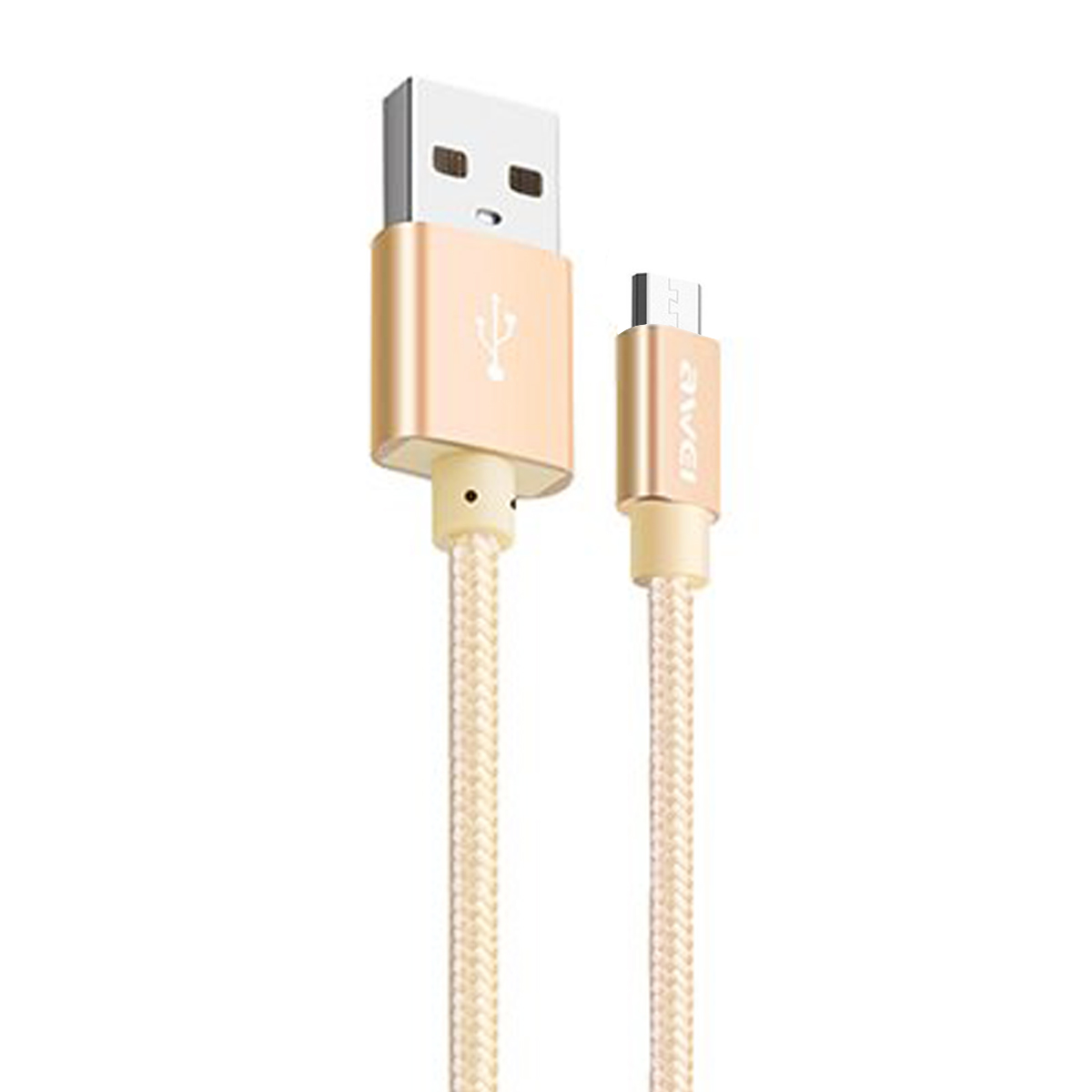 Awei%20Micro%20USB%20Hızlı%20Şarj%20ve%20USB%20Kablo%20Metal%20Örgü%201mt%20CL-30%20Gold