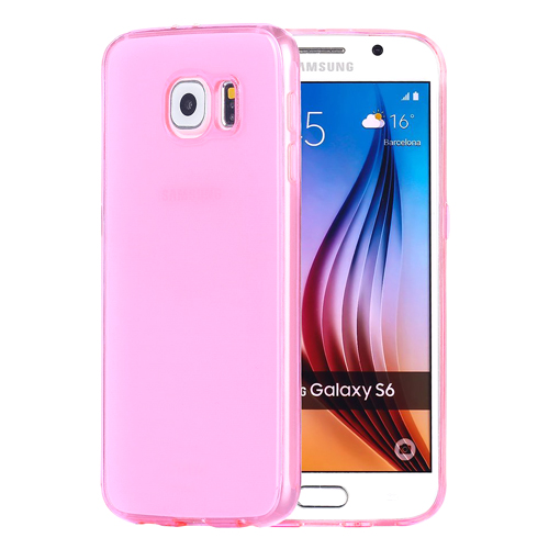 Samsung%20Galaxy%20S6%20(G920)%20Kılıf%20Soft%20Silikon%20Şeffaf-Pembe%20Arka%20Kapak