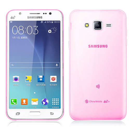 Samsung%20Galaxy%20J5%20(J500)%20Kılıf%20Soft%20Silikon%20Şeffaf-Pembe%20Arka%20Kapak