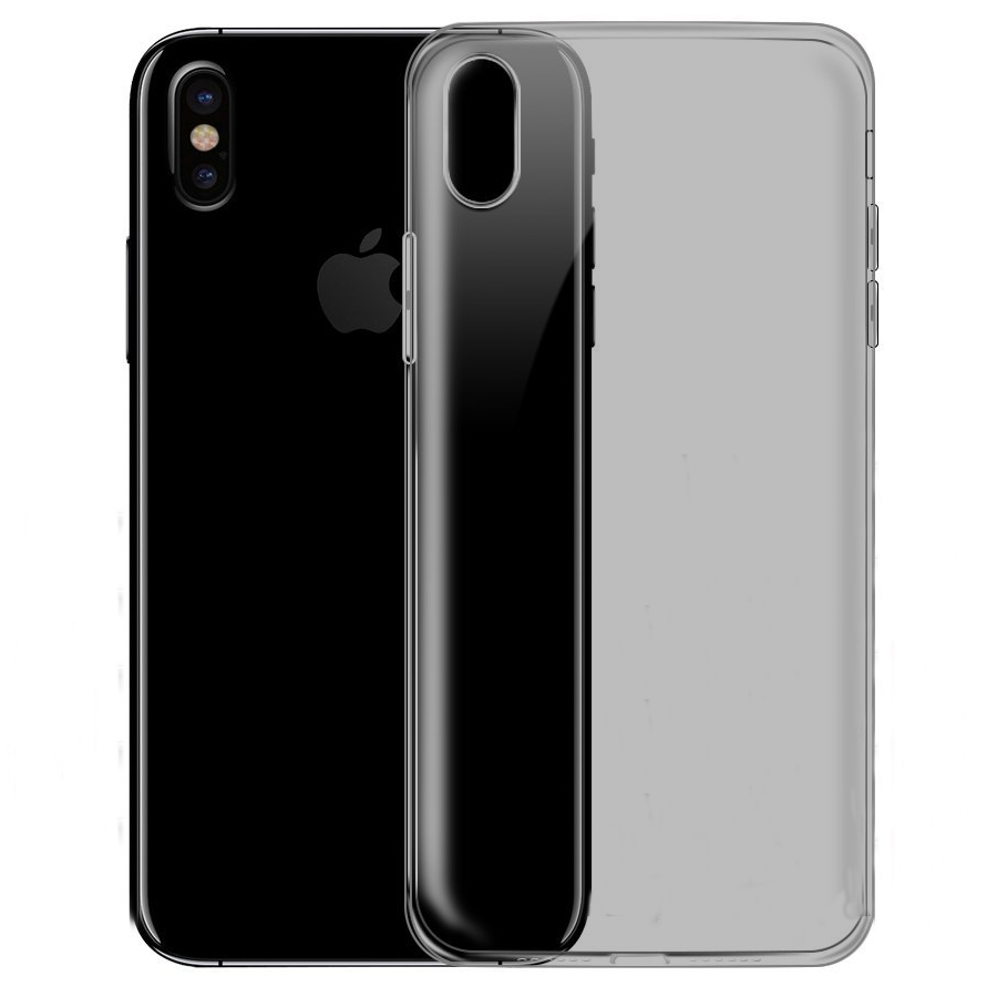 iPhone%20X/XS%20Kılıf%20Soft%20Silikon%20Kılıf%20Şeffaf-Siyah%20Arka%20Kapak