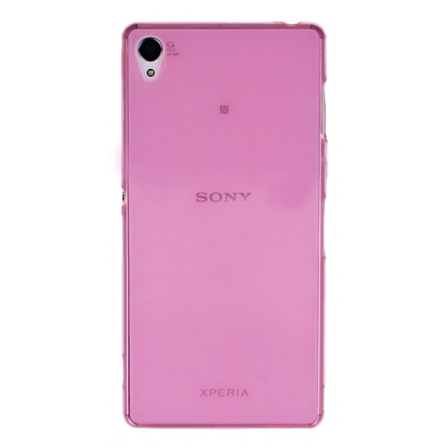 Sony%20Xperia%20Z3%20Kılıf%20Soft%20Silikon%20Şeffaf-Pembe%20Arka%20Kapak