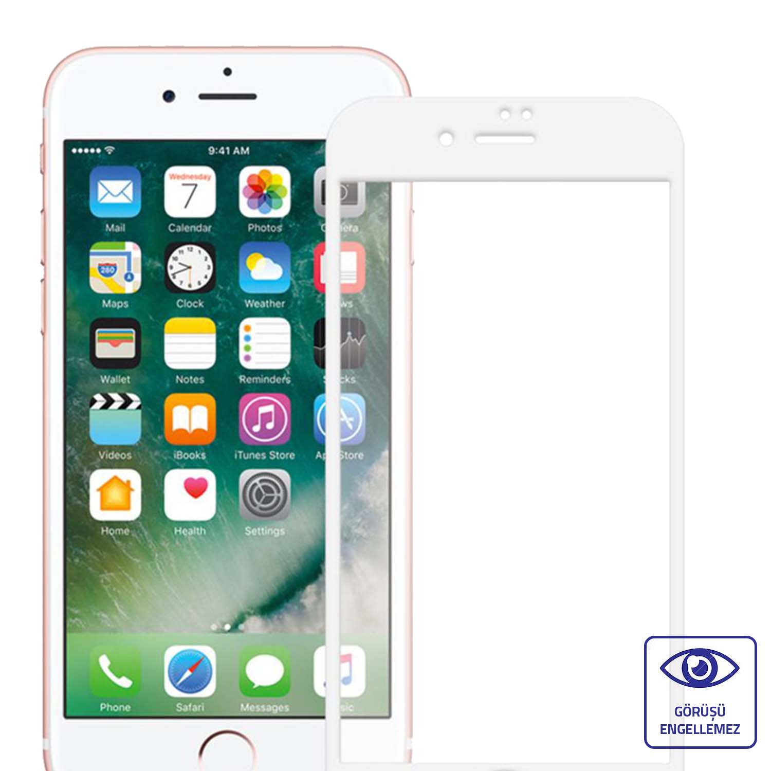 iPhone%207%20/%208%20Ekran%20Koruyucu%2020D%20Temperli%20Ekstra%20Cam%20Beyaz