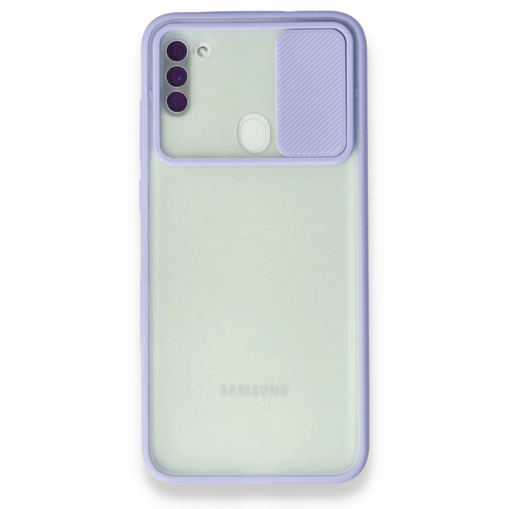 Samsung%20Galaxy%20A11%20Kılıf%20Palm%20Kamera%20Koruma%20Kapaklı%20Silikon-Lila