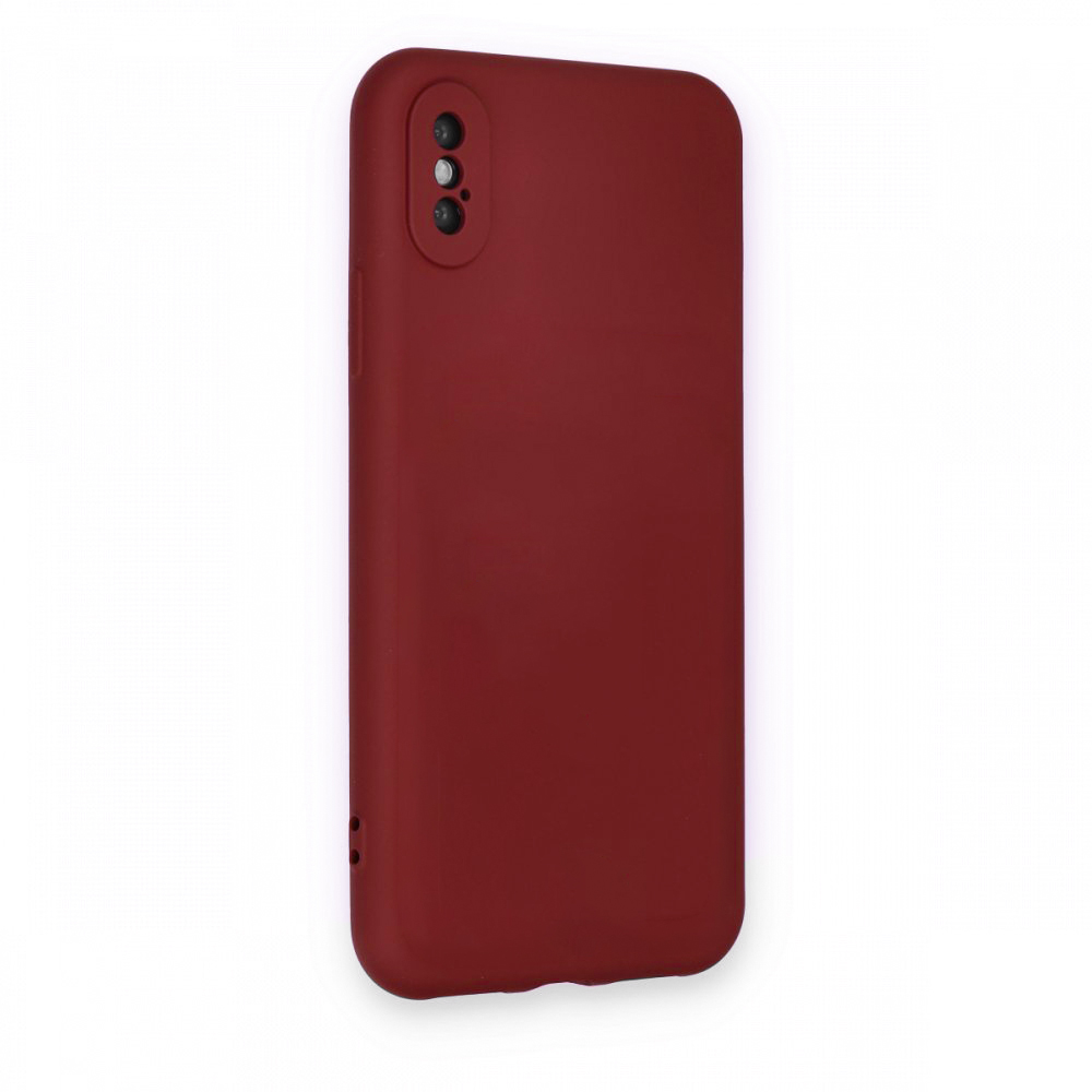 iPhone%20X%20/%20XS%20Kılıf%20Kamera%20Korumalı%20Lansman%20Silikon%20Kapak-Bordo