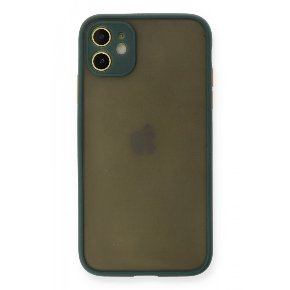 FitCase%20iPhone%2011%20Kılıf%20Montrea%20Silikon%20Arka%20Kapak-Koyu%20yeşil