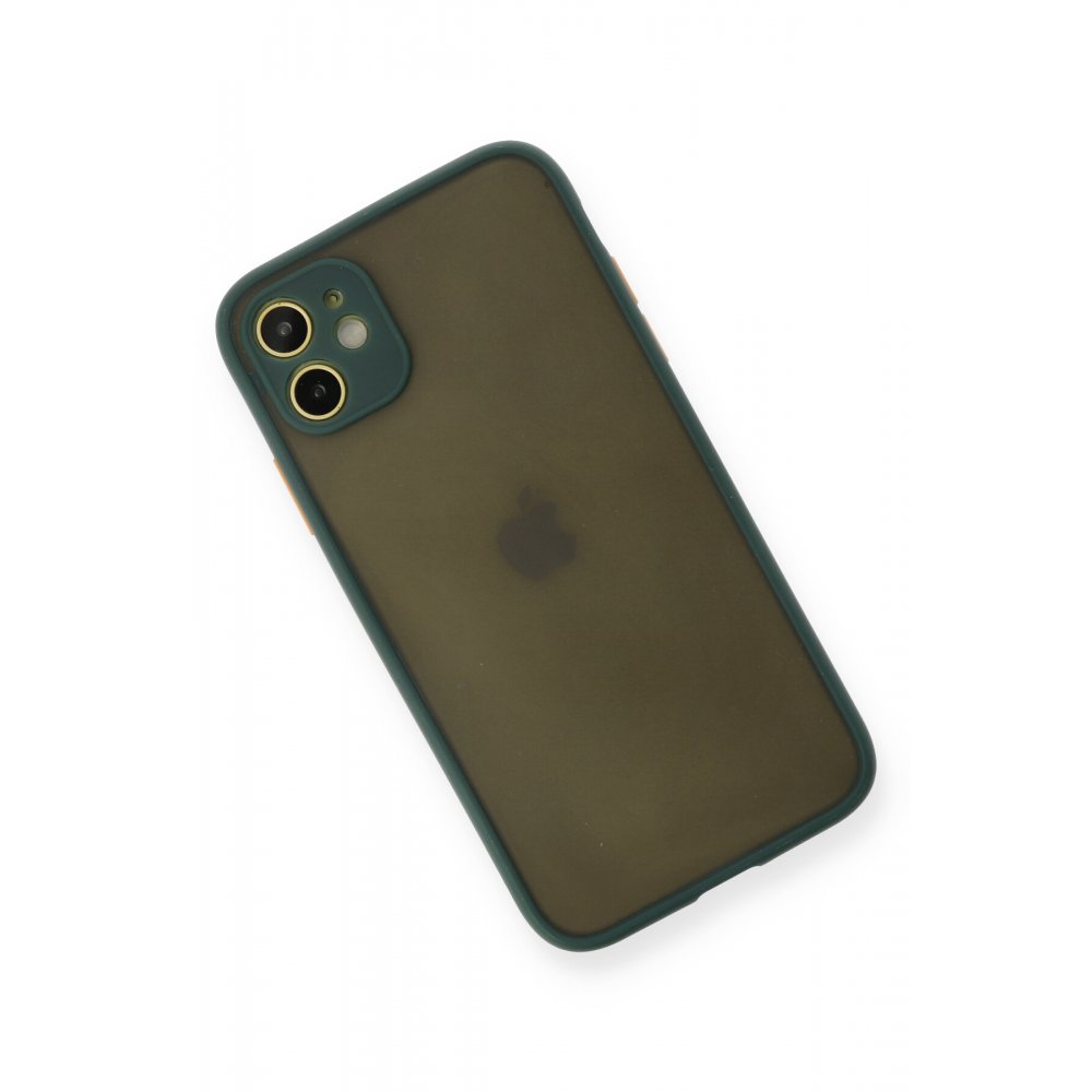 FitCase%20iPhone%2011%20Kılıf%20Montrea%20Silikon%20Arka%20Kapak-Koyu%20yeşil