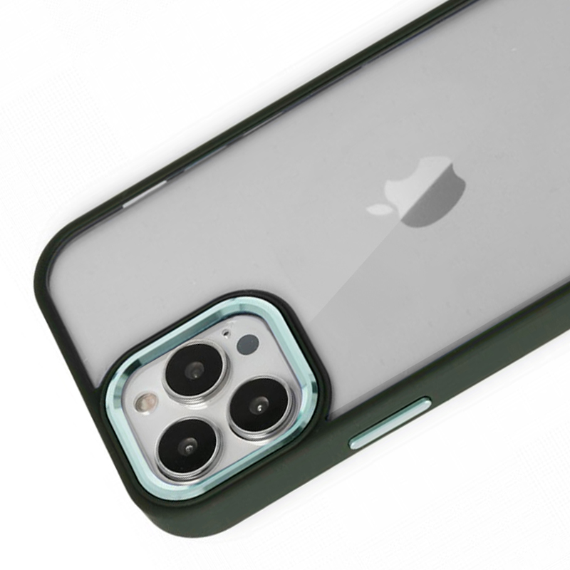 iPhone%2011%20Pro%20Kılıf%20Luna%20Lens%20Kamera%20Çerçeveli%20Silikon%20Kapak-Koyu%20yeşil