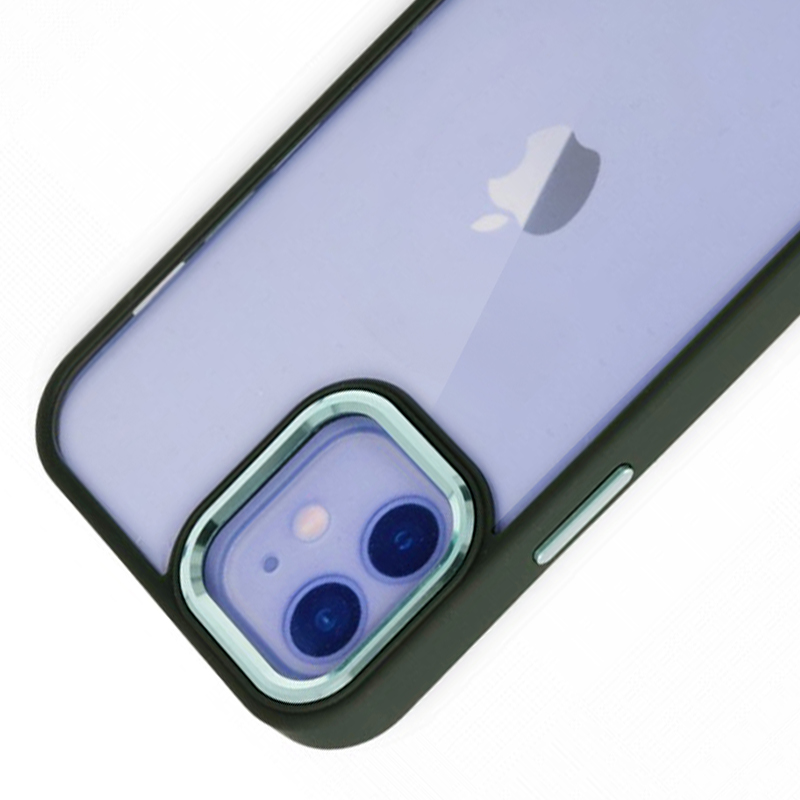 iPhone%2012%20/%2012%20Pro%20Kılıf%20Luna%20Lens%20Kamera%20Çerçeveli%20Silikon%20Kapak-Koyu%20yeşil