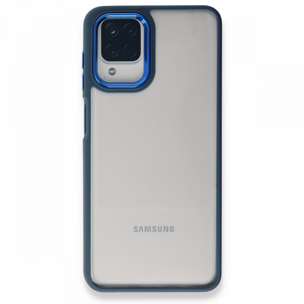 Samsung%20Galaxy%20A22%20Kılıf%20Luna%20Lens%20Kamera%20Çerçeveli%20Silikon%20Kapak-Lacivert