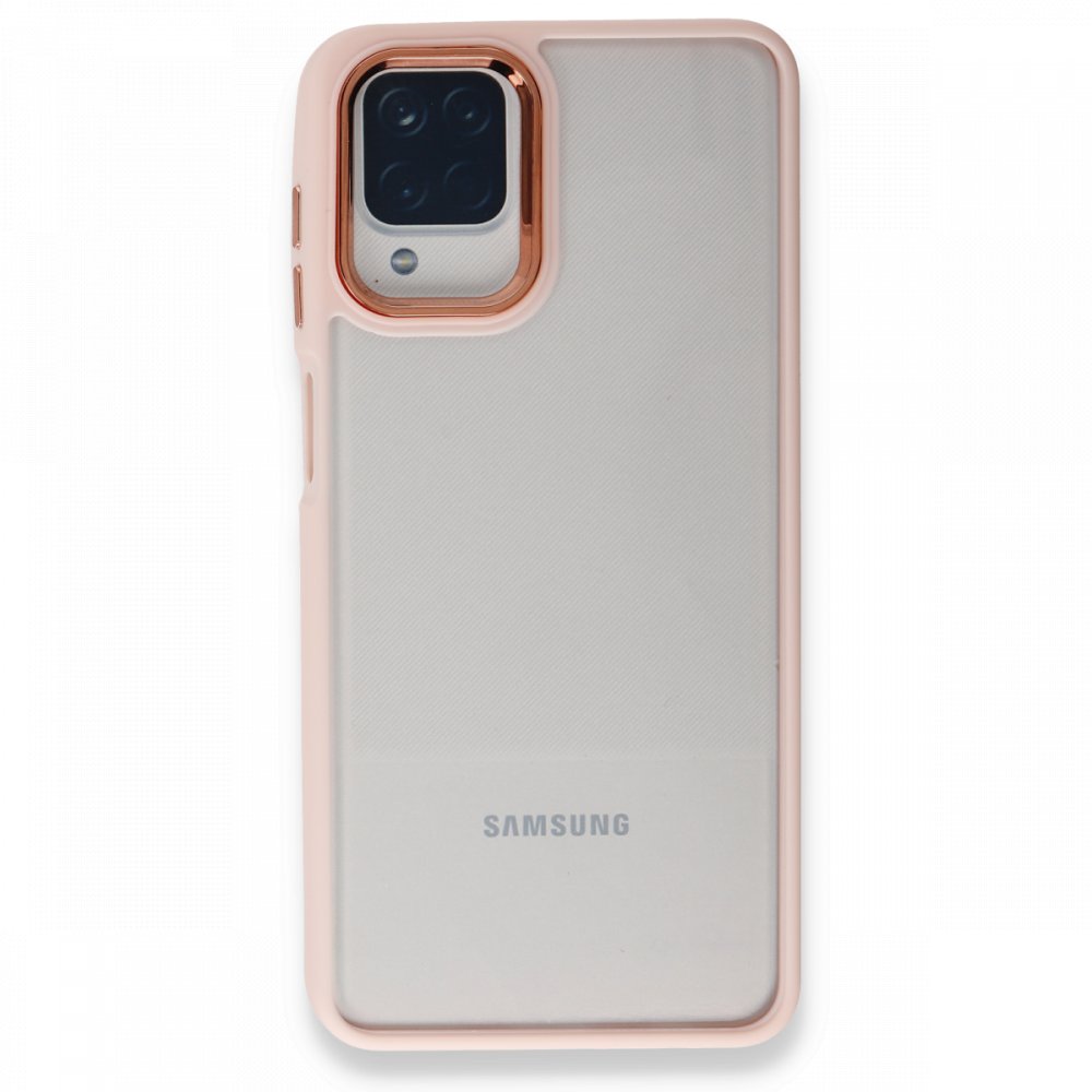 Samsung%20Galaxy%20A22%20Kılıf%20Luna%20Lens%20Kamera%20Çerçeveli%20Silikon%20Kapak-Pembe