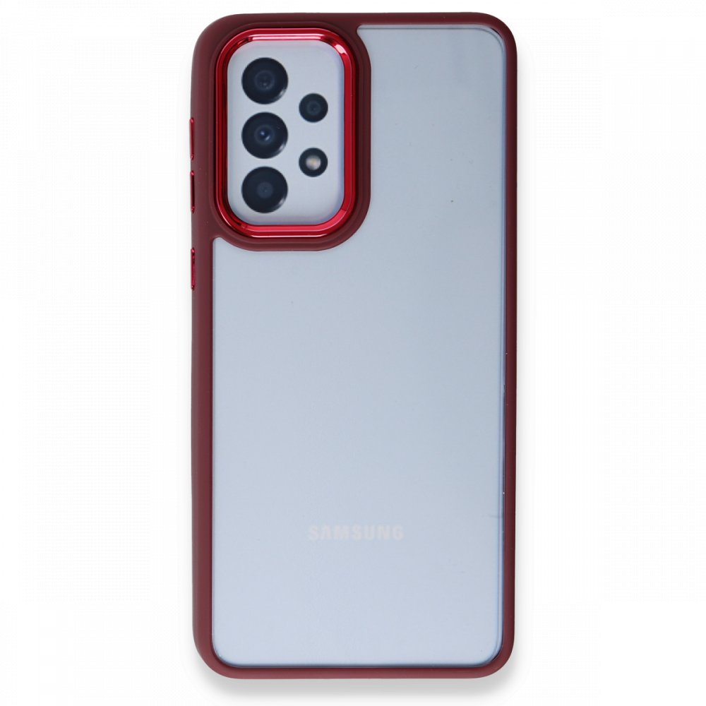 Samsung%20Galaxy%20A33%20Kılıf%20Luna%20Lens%20Kamera%20Çerçeveli%20Silikon%20Kapak-Bordo