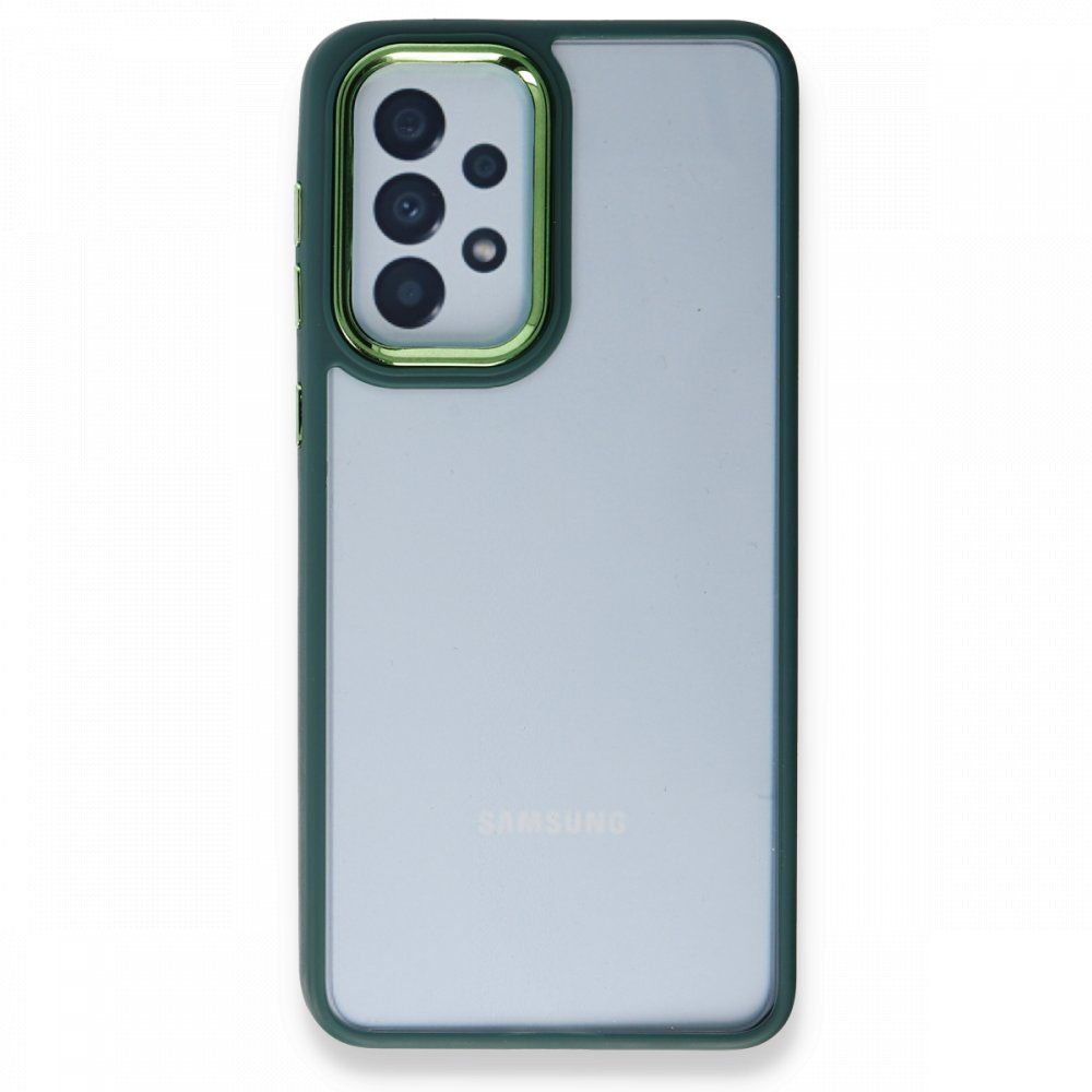 Samsung%20Galaxy%20A33%20Kılıf%20Luna%20Lens%20Kamera%20Çerçeveli%20Silikon%20Kapak-Koyu%20yeşil