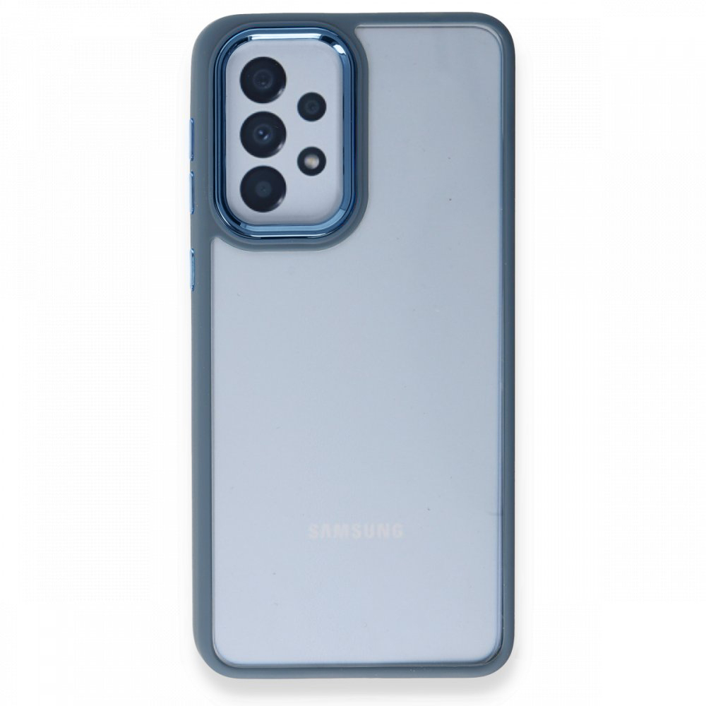 Samsung%20Galaxy%20A33%20Kılıf%20Luna%20Lens%20Kamera%20Çerçeveli%20Silikon%20Kapak-Mavi