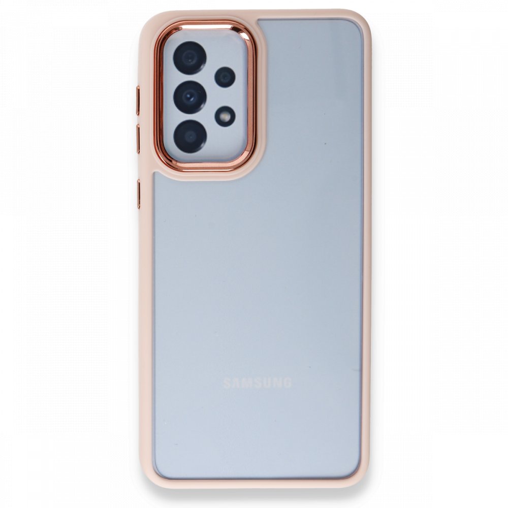 Samsung%20Galaxy%20A33%20Kılıf%20Luna%20Lens%20Kamera%20Çerçeveli%20Silikon%20Kapak-Pembe