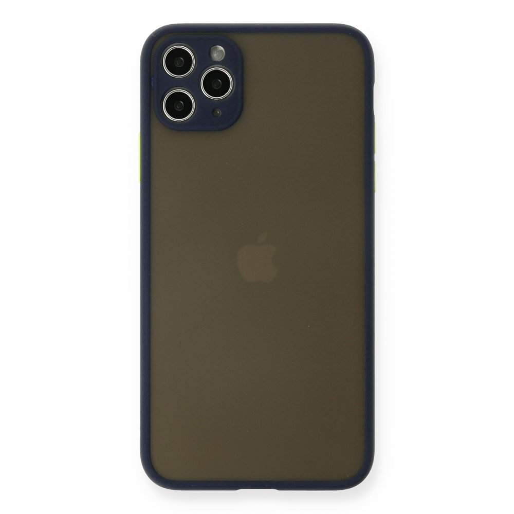 FitCase%20iPhone%2011%20Pro%20Max%20Kılıf%20Montrea%20Silikon%20Arka%20Kapak-Lacivert