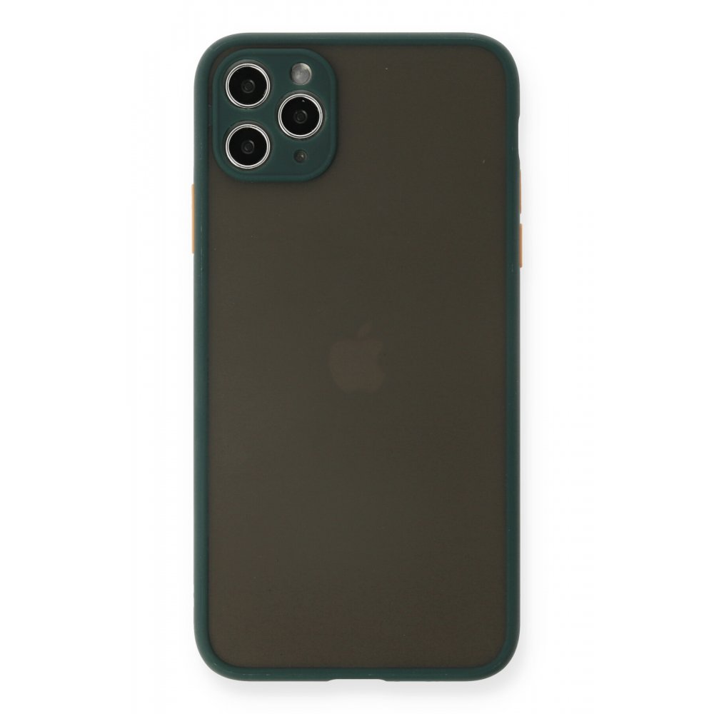 FitCase%20iPhone%2011%20Pro%20Kılıf%20Montrea%20Silikon%20Arka%20Kapak-Koyu%20yeşil