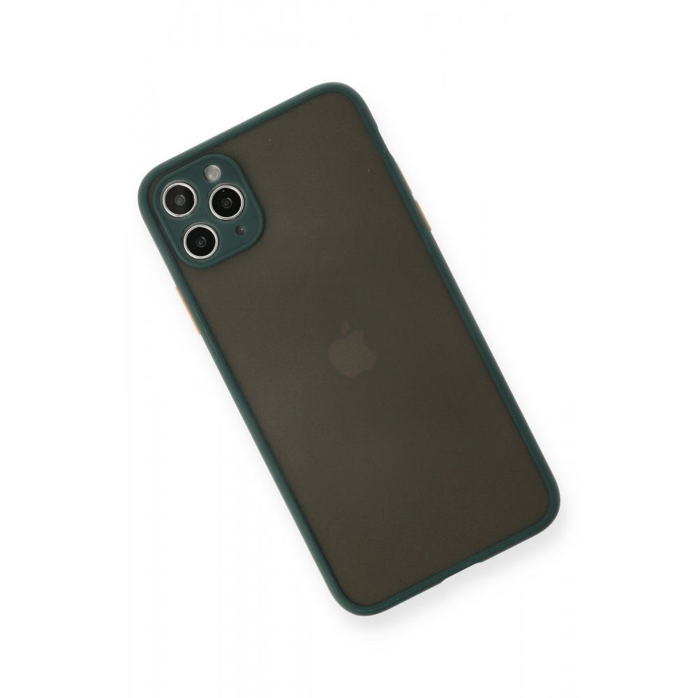 FitCase%20iPhone%2011%20Pro%20Kılıf%20Montrea%20Silikon%20Arka%20Kapak-Koyu%20yeşil