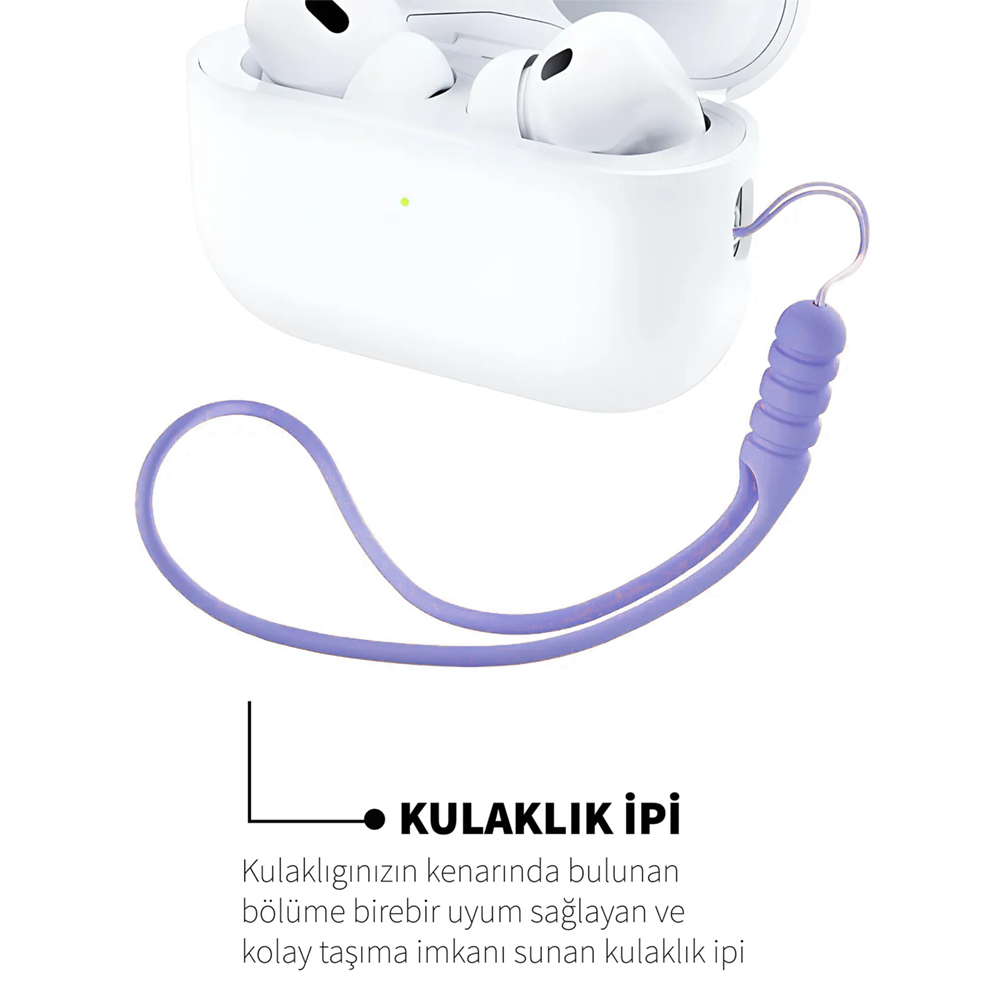 FitCase%20Universal%20AirPods%20Kılıf%20Silikon%20Askı%20İpi%2043cm-Lila