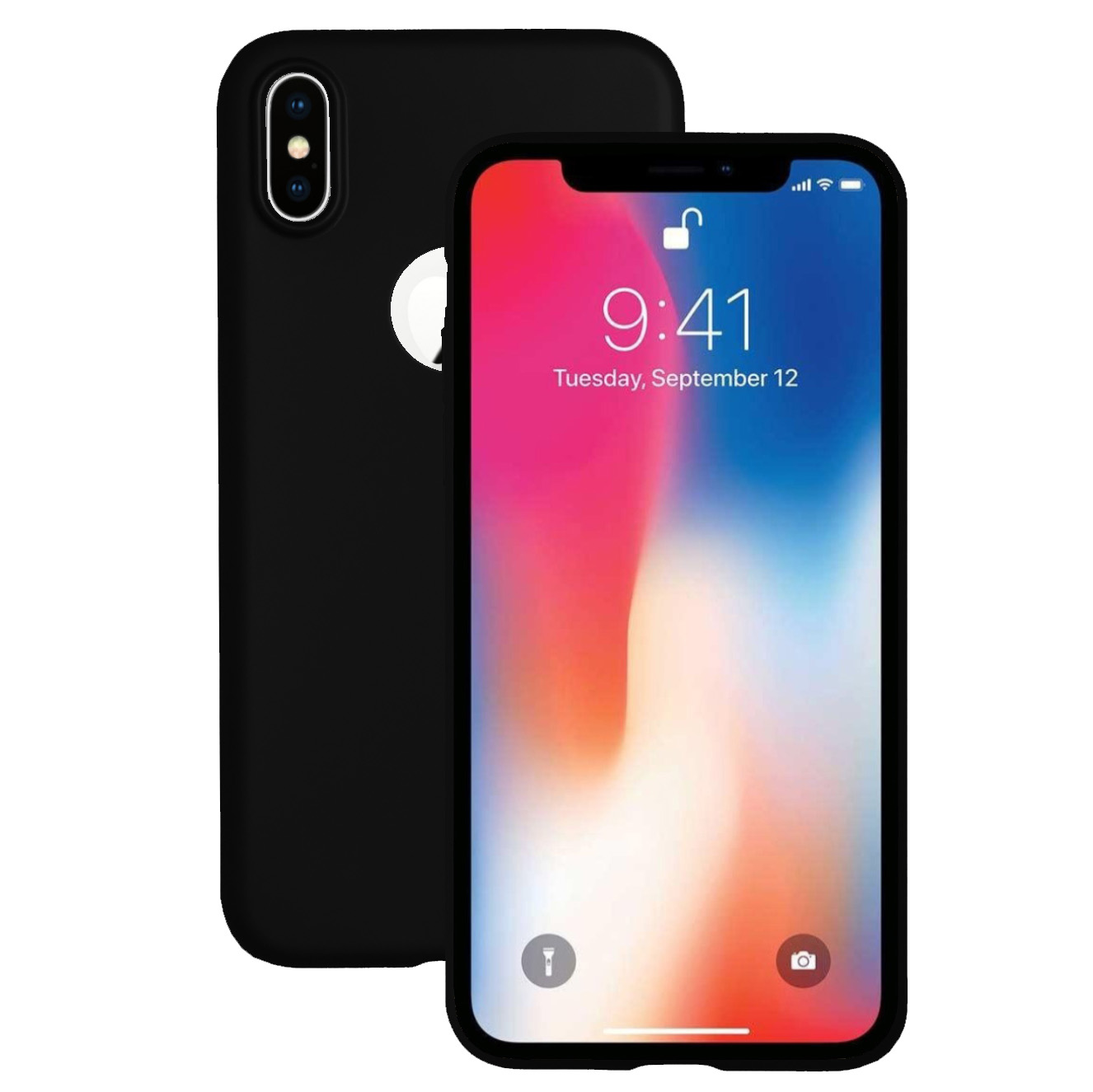 iPhone%20XS%20Max%20Kılıf%20FitCase%20PremiumS%20Silikon%20Arka%20Kapak-Siyah