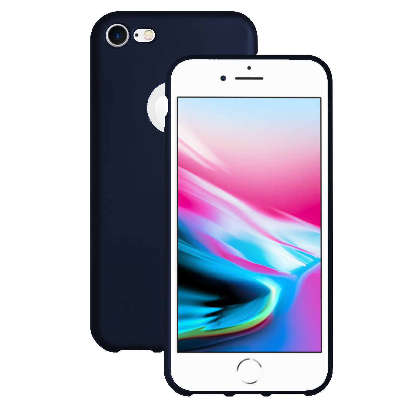 iPhone%207%20/%208%20Kılıf%20FitCase%20PremiumS%20Silikon%20Arka%20Kapak-Lacivert