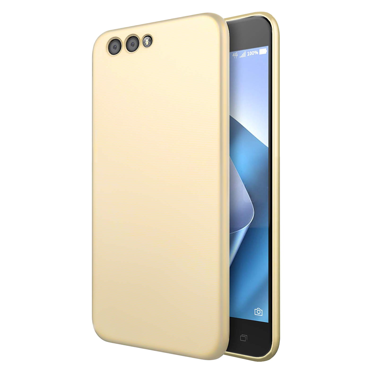 Asus%20Zenfone%204%20ZE554KL%20Kılıf%20FitCase%20PremiumS%20Silikon%20Arka%20Kapak-Gold-altın