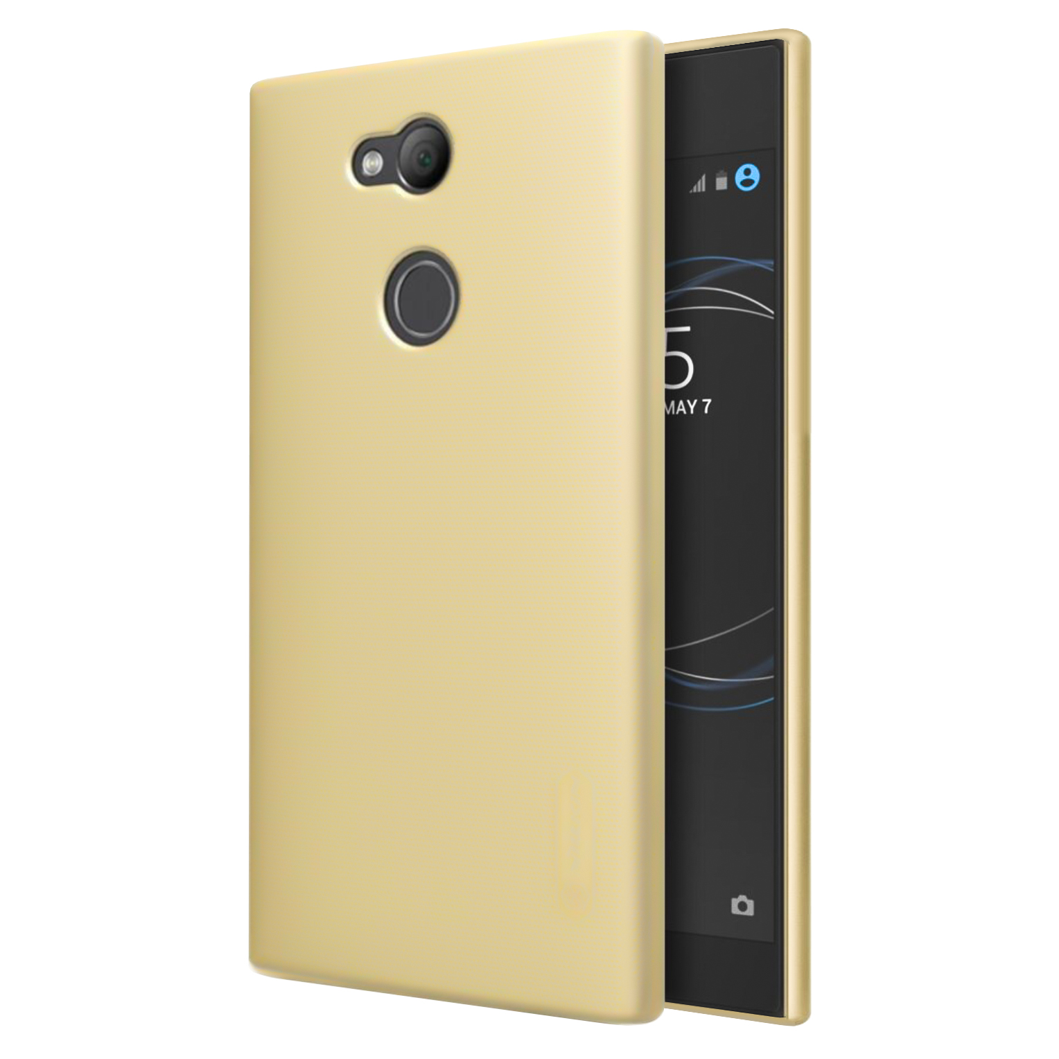 Sony%20Xperia%20L2%20Kılıf%20FitCase%20PremiumS%20Silikon%20Arka%20Kapak-Gold-altın