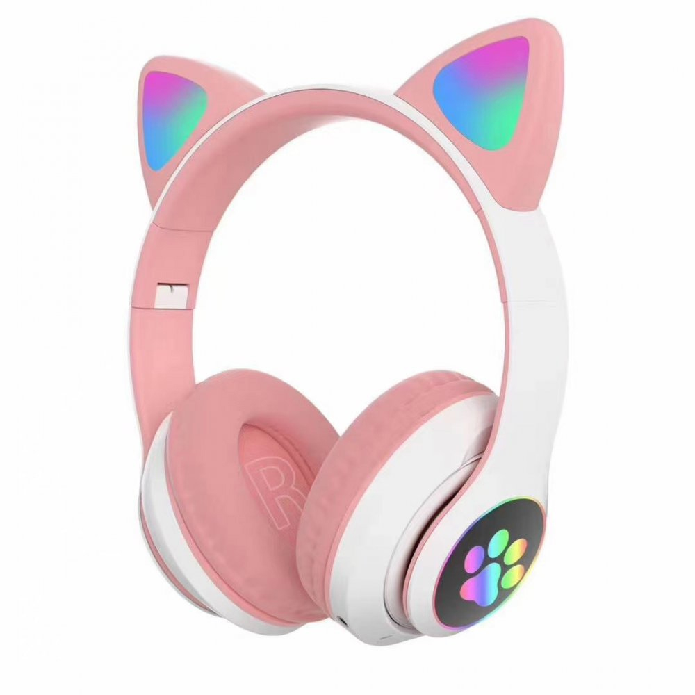 Karler%20Bass%20STN-28%20Kedi%20Kulak%20Üstü%20Bluetooth%20Kulaklık-Pembe