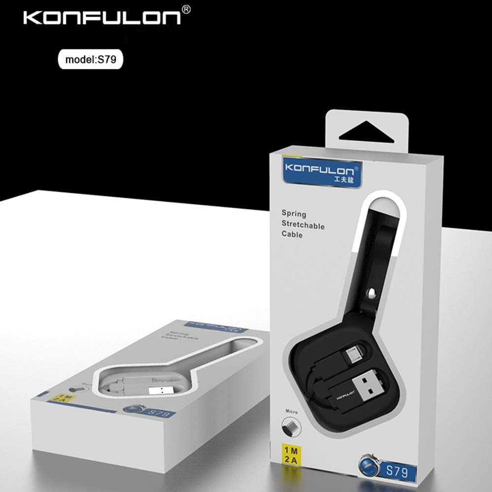 Konfulon%20S79%20Micro%20USB%202A%201m%20Makaralı%20Kutu%20Şarj%20Kablosu-Beyaz