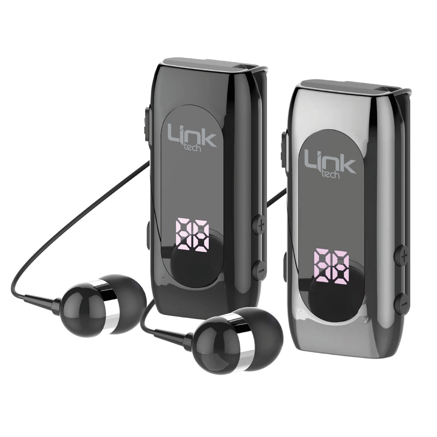 LinkTech%20V80%20Bluetooth%20Kulaklık%20Ekranlı%20Makaralı%20Titreşimli-Silver-gri