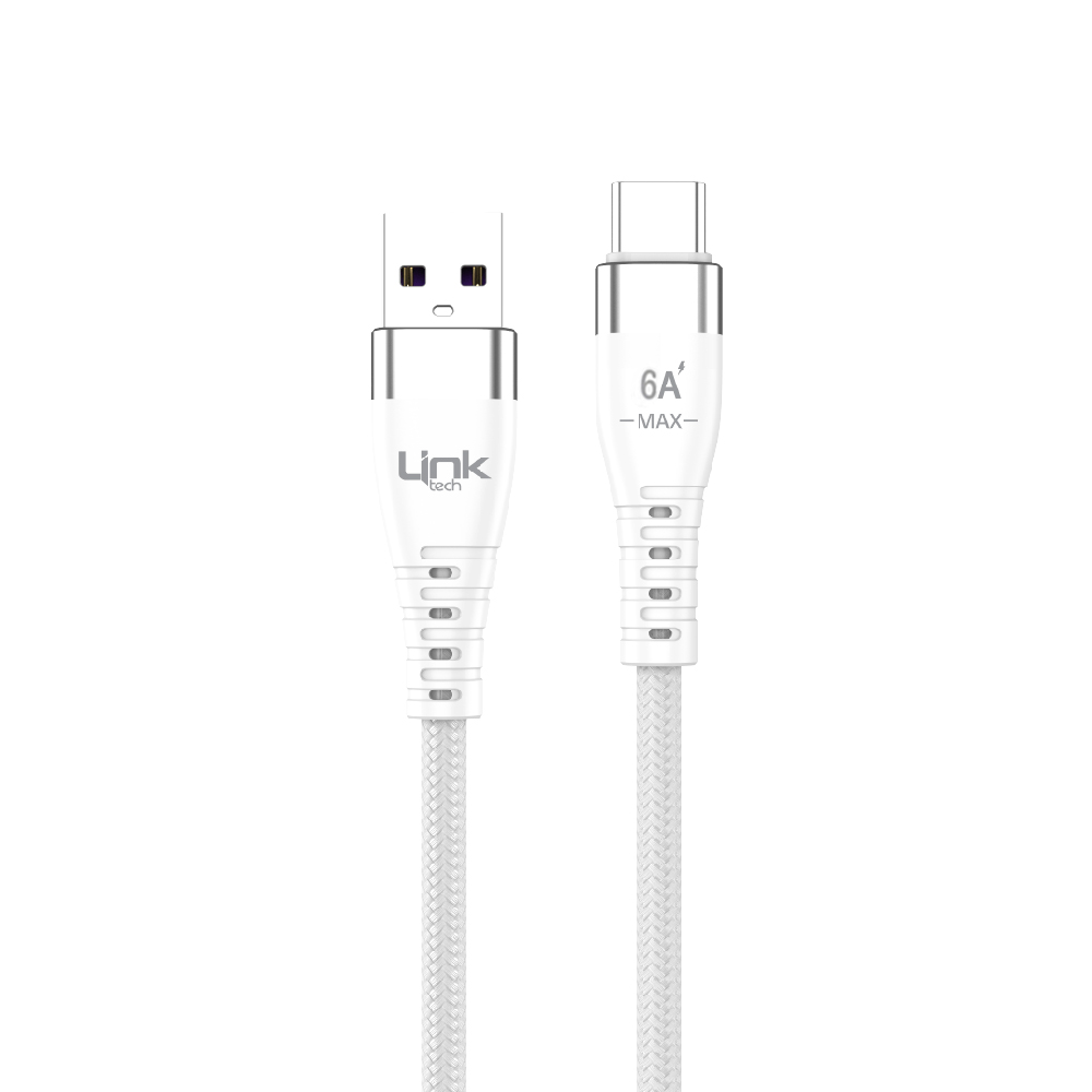 LinkTech%20K652%20USB%20-%20Type-C%20120W%206A%201mt%20%20Şarj%20Kablosu%20Beyaz