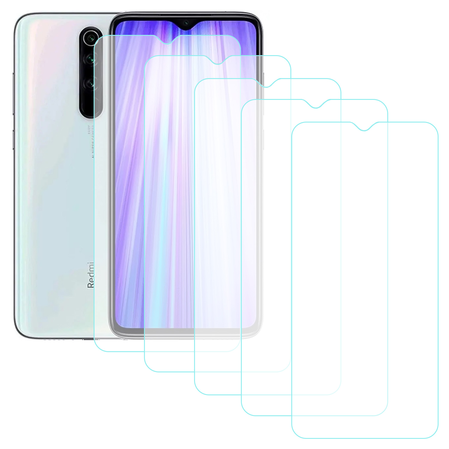 Notech%20Xiaomi%20Redmi%20Note%208%20Pro%20Temperli%20Cam%20Ekran%20Koruyucu%205li%20Eko%20Paket