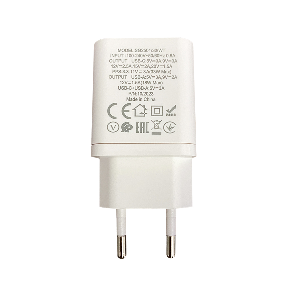 Shaza%20SG2501%2033W%20USB%20QC3.0%20+%20Type-C%20PD%20Şarj%20Adaptörü