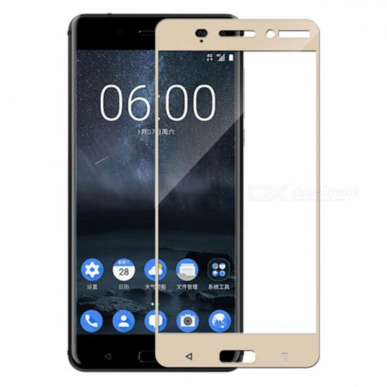 Bufalo Nokia 6 Kavisli 3D Cam Ekran Koruyucu Gold