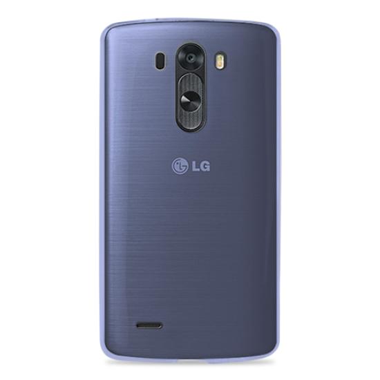 LG G3 Kılıf Soft Silikon Şeffaf-Mavi Arka Kapak