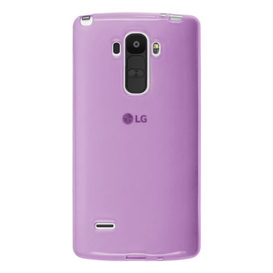 LG G4 Stylus Kılıf Soft Silikon Şeffaf-Pembe Arka Kapak