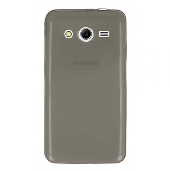 Samsung Galaxy Core 2 (G355) Kılıf Soft Silikon Şeffaf-Siyah Arka Kapak