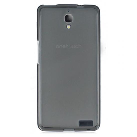 Alcatel OneTouch IDOL X Kılıf Soft Silikon Şeffaf/Siyah Kapak