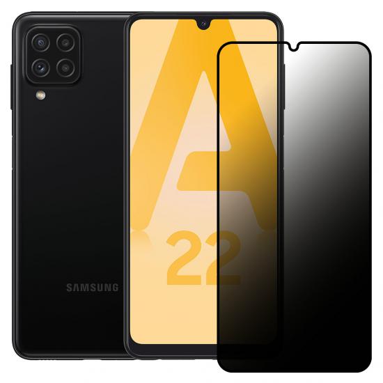 Samsung Galaxy A22 Hayalet Privacy Gizli Cam Ekran Koruyucu Siyah