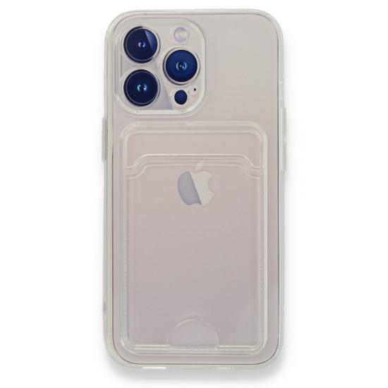 FitCase iPhone 13 Pro Max Kılıf Cardy Şeffaf Kartlık Cepli Kapak