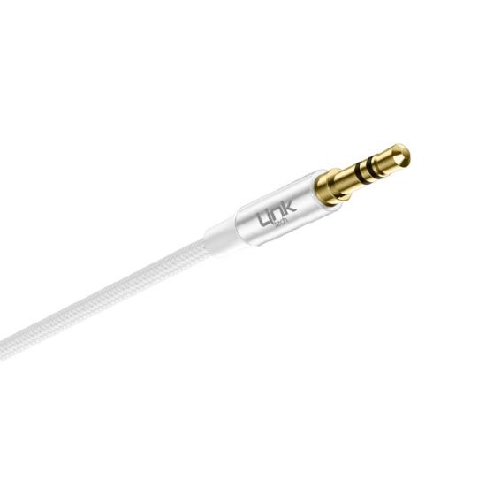 LinkTech A587 iPh Lightning - 3.5mm AUX Kablo 1mt Beyaz