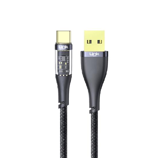 LinkTech K671 USB - Type-C 20W 3A 1.3m Örgü Şarj Kablosu