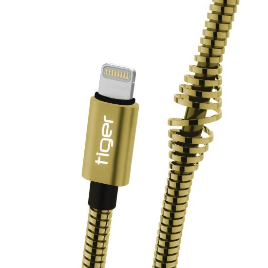 Tiger Lightning 3.0A 24cm Metal Hızlı Şarj USB Kablo TUC-A90