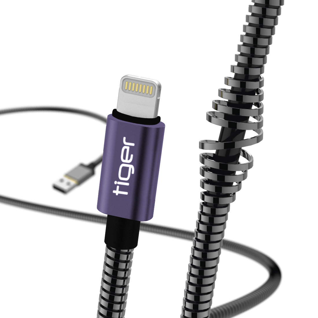 Tiger%20Lightning%203.0A%201mt%20Metal%20Hızlı%20Şarj%20USB%20Kablo%20TUC-A91