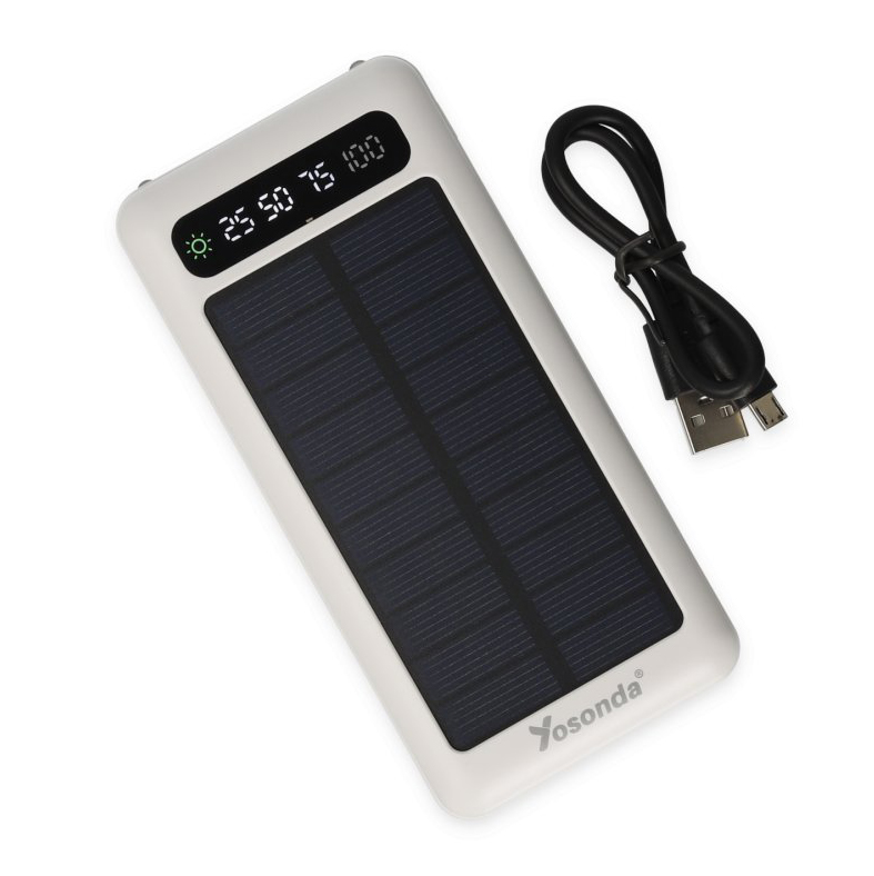 Yosonda%20A79%2020000%20mAh%20Solar%20Şarj%20Özellikli%204in1%20Ekranlı%20Powerbank-Beyaz